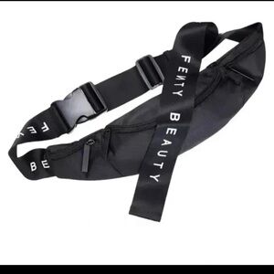 FENTY BEAUTY Fanny Pack Belt Bag Crossbody Bag Adjustable Strap Black Logo